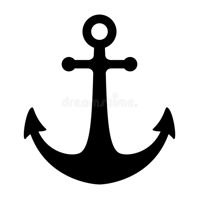 Symbolen för ankarvektorlogoen piratkopierar för illustrationsymbol för fartyg nautisk maritim konst för gem royaltyfri illustrationer