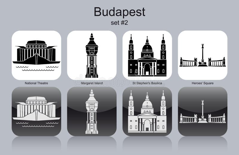 Symboler av Budapest vektor illustrationer Symboler av Budapest vektor illustrationer