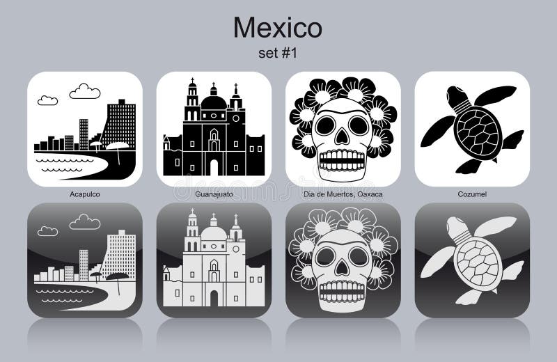 Symboler av Mexico stock illustrationer Symboler av Mexico stock illustrationer
