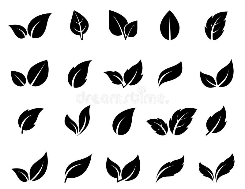 Symboler blad seten stock illustrationer