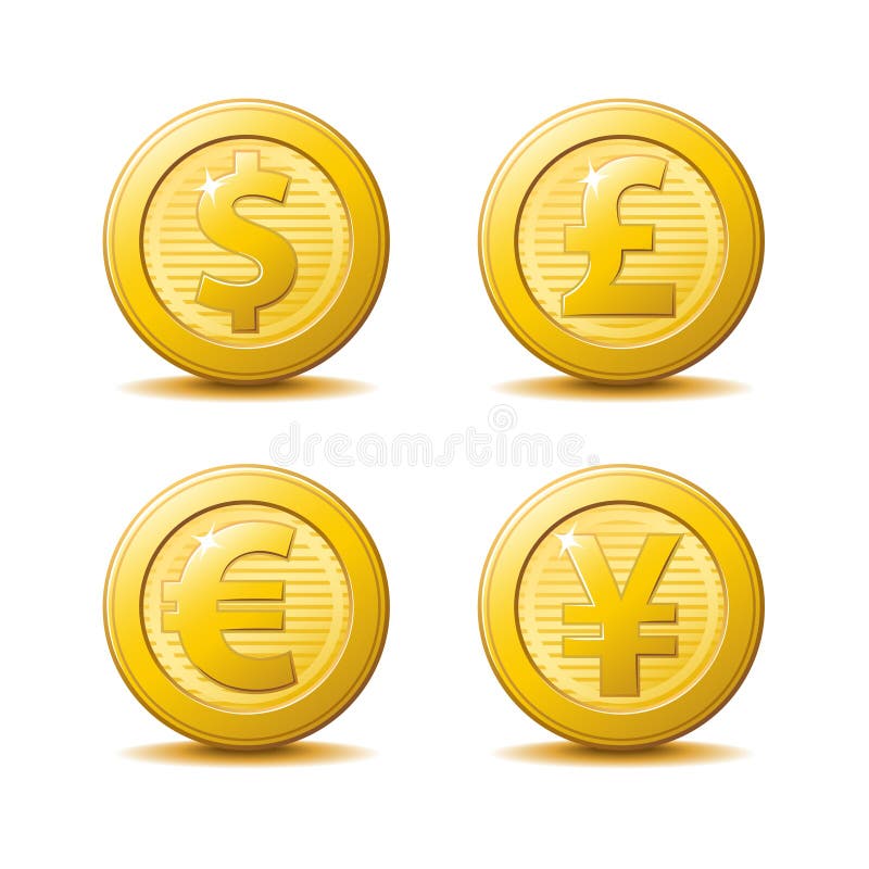 Symboler för guld- mynt