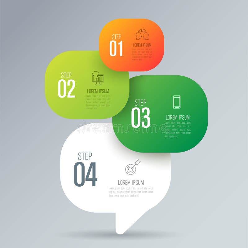 Symboler för för Infographics designvektor och affär med 4 alternativ stock illustrationer