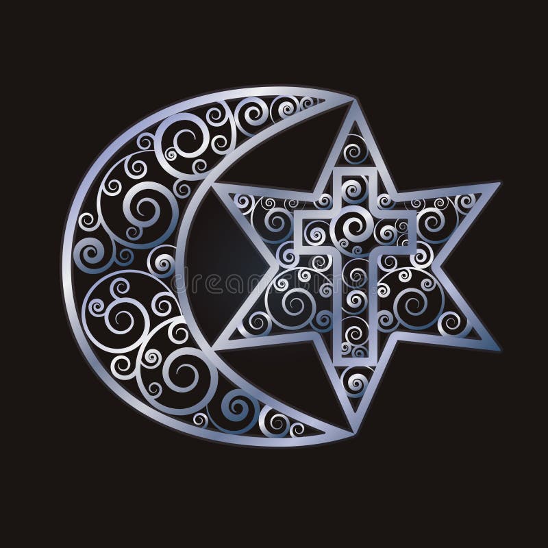 Symboles des trois religions du monde - judaïsme, christianisme, l'Islam illustration de vecteur Symboles des trois religions du monde - judaïsme, christianisme, l'Islam illustration de vecteur