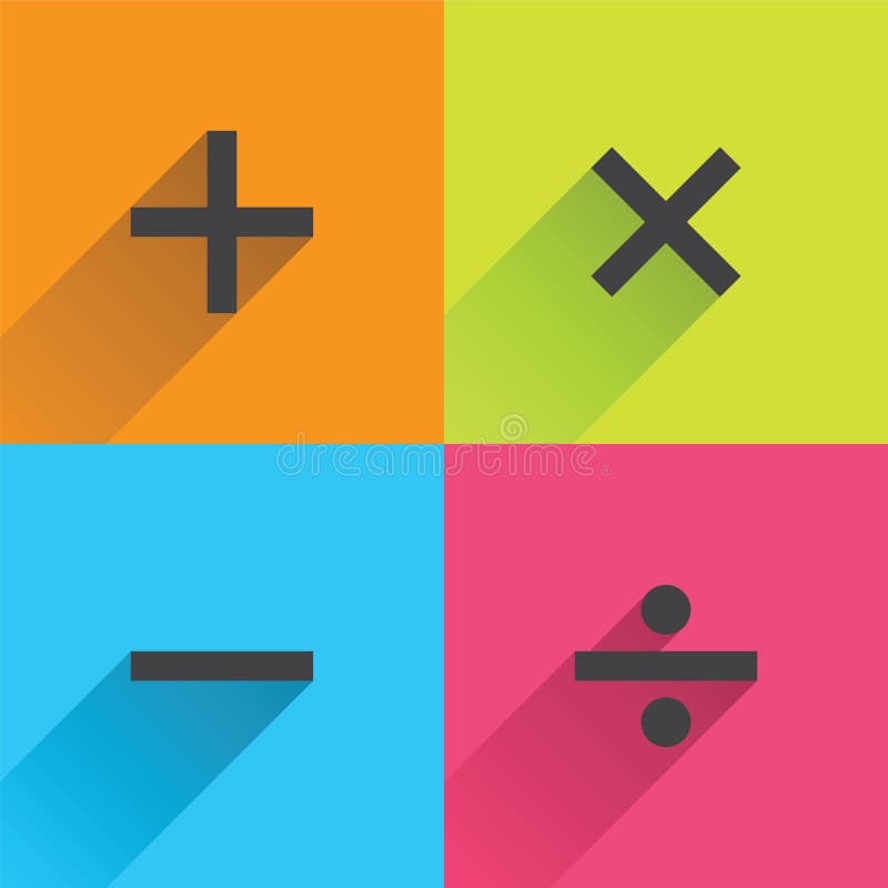 Symboles mathématiques de base illustration stock