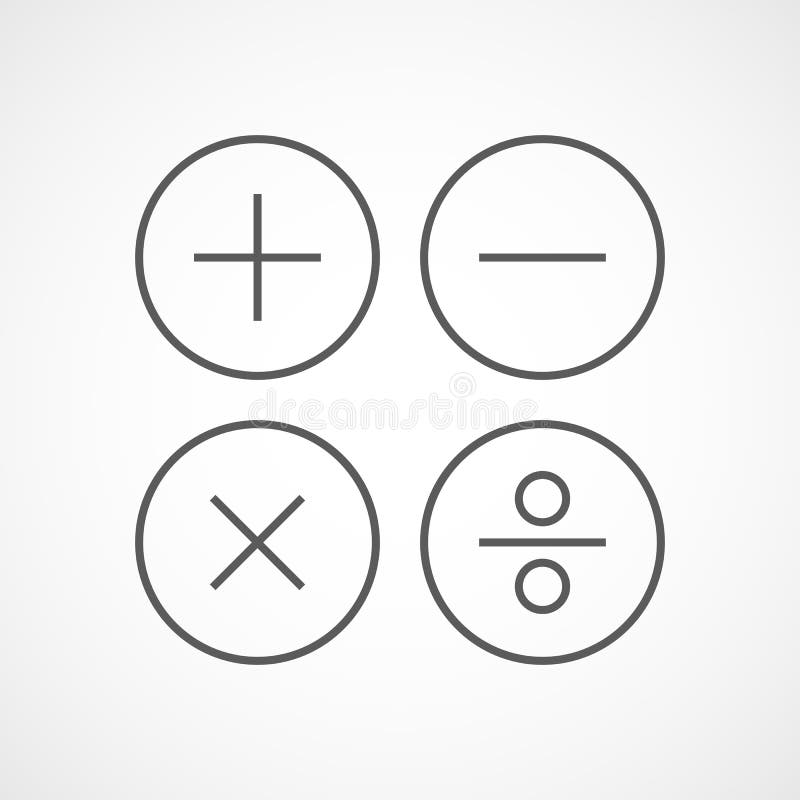 Symboles mathématiques de base Illustration de vecteur illustration stock