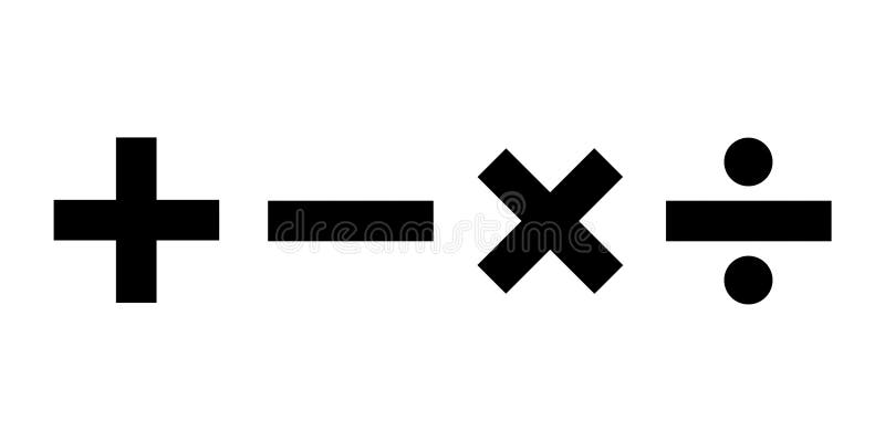 Symboles mathématiques de base sur fond blanc illustration de vecteur