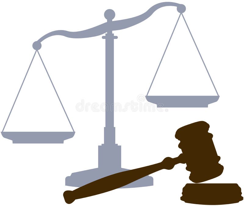 Symboles permissibles de système judiciaire de justice de Gavel d'échelles illustration libre de droits Symboles permissibles de système judiciaire de justice de Gavel d'échelles illustration libre de droits