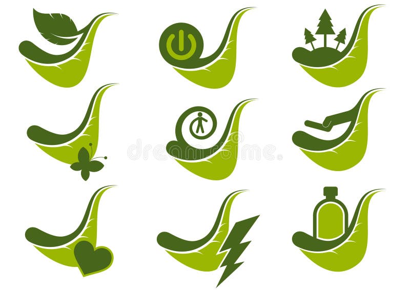 Symboles verts de graphisme d'Eco illustration libre de droits Symboles verts de graphisme d'Eco illustration libre de droits