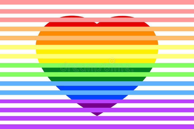 Colorful rainbow striped heart LGBTQ colors, isolated on white transparent background. royalty free illustration Colorful rainbow striped heart LGBTQ colors, isolated on white transparent background. royalty free illustration