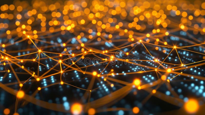 A symbolic depiction of a decentralized internet with nodes representing the countless individuals and devices connected royalty free stock photo