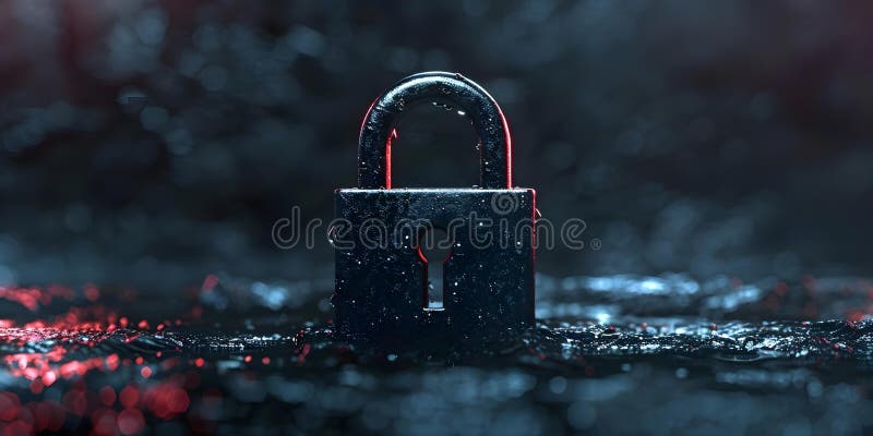 The Symbolic Representation of Cybersecurity Technology and Data Protection: The Dark Digital royalty free illustration