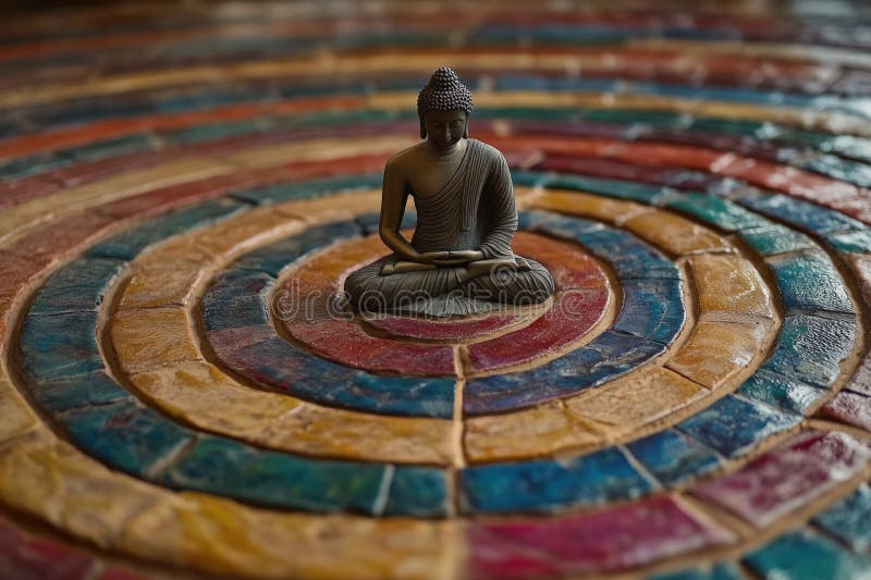 A symbolic representation of the Eightfold Path, spiritual and educational, Buddhist theme vector illustration