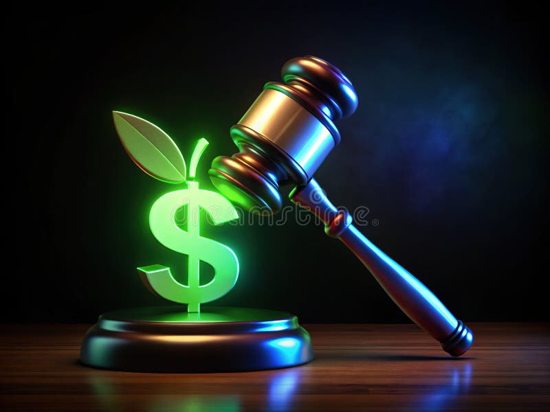 A Symbolic Representation of Justice in the Face of Financial Corruption Nasdaq Stock Market Lawsuit Judge Gavel stock illustration