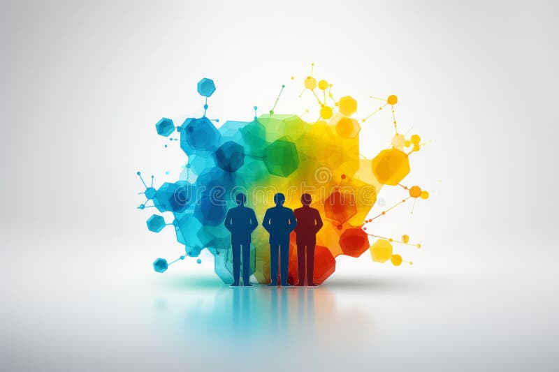 Symbolic representation of mental health care meditation and support group iconography stock illustration