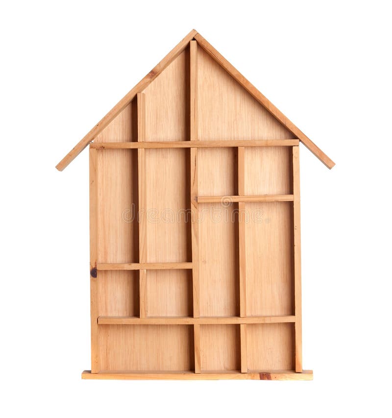 Symbolic wooden house isolated on white background. Symbolic stock images, royalty-free photos and pictures