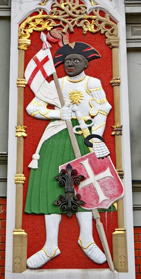 Symbolism av huset av pormaskarna St Mauritius dess symbol-svarthuvud var i vapenskölden av brödraskapet royaltyfria bilder Symbolism av huset av pormaskarna St Mauritius dess symbol-svarthuvud var i vapenskölden av brödraskapet royaltyfria bilder