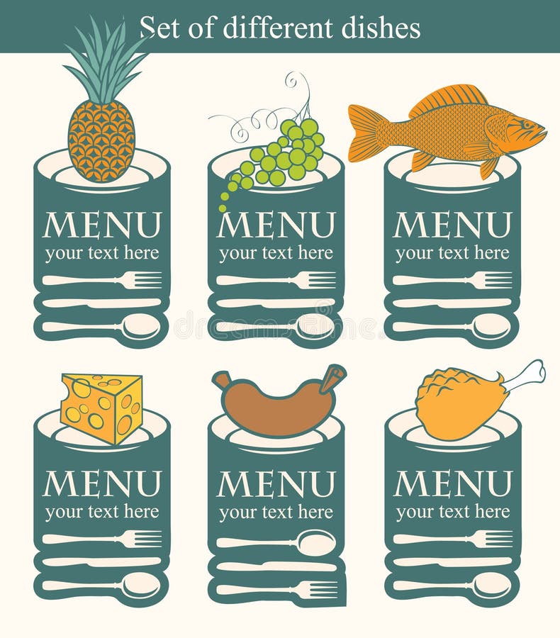 Symbols to dishes stock vector. Illustration of fruit 24433481
