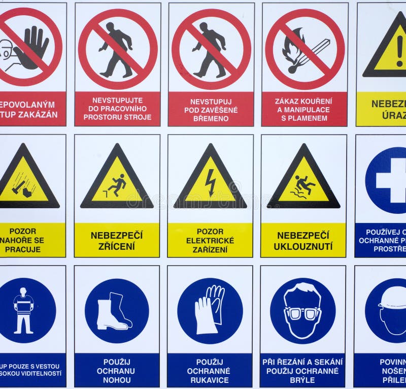 Symbols warning signs construction site royalty free stock photo Symbols warning signs construction site royalty free stock photo