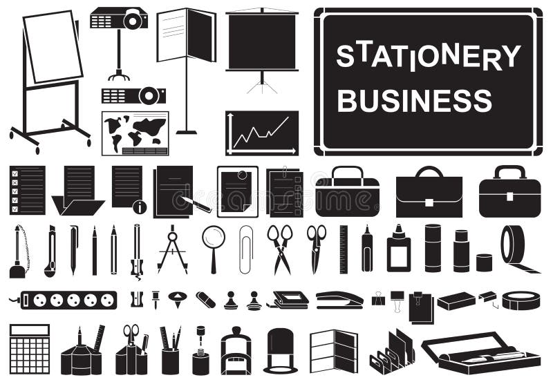 Symbolsaffärsbrevpapper stock illustrationer Symbolsaffärsbrevpapper stock illustrationer