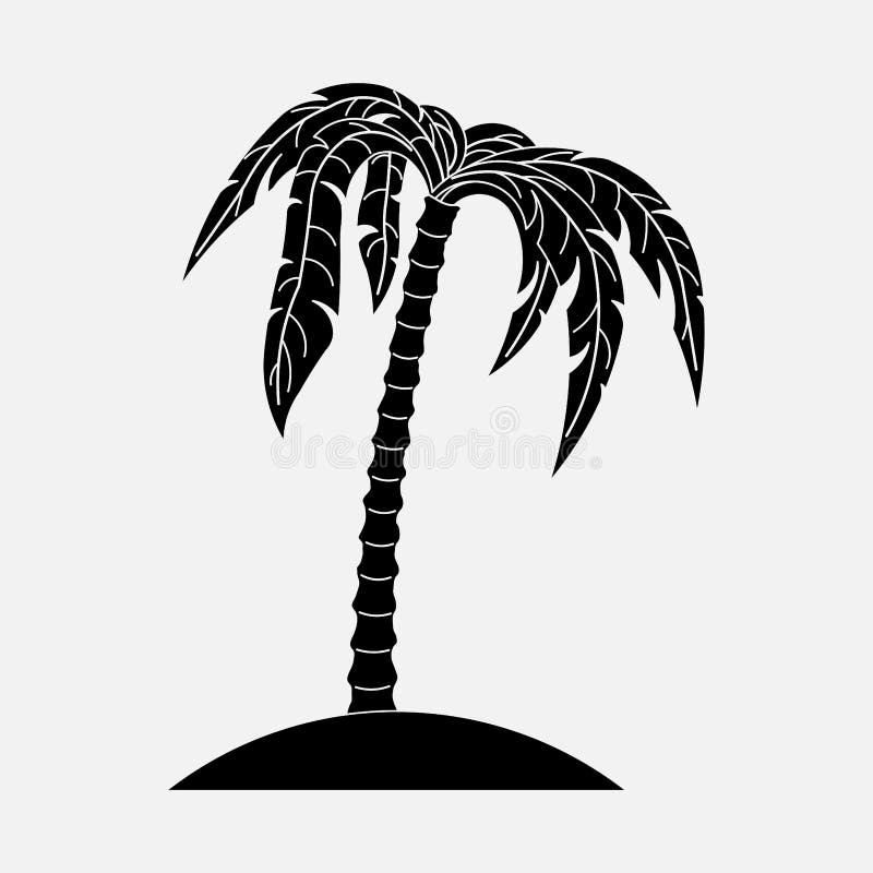 Symbolspalmträd, sommar, strand royaltyfri illustrationer Symbolspalmträd, sommar, strand royaltyfri illustrationer