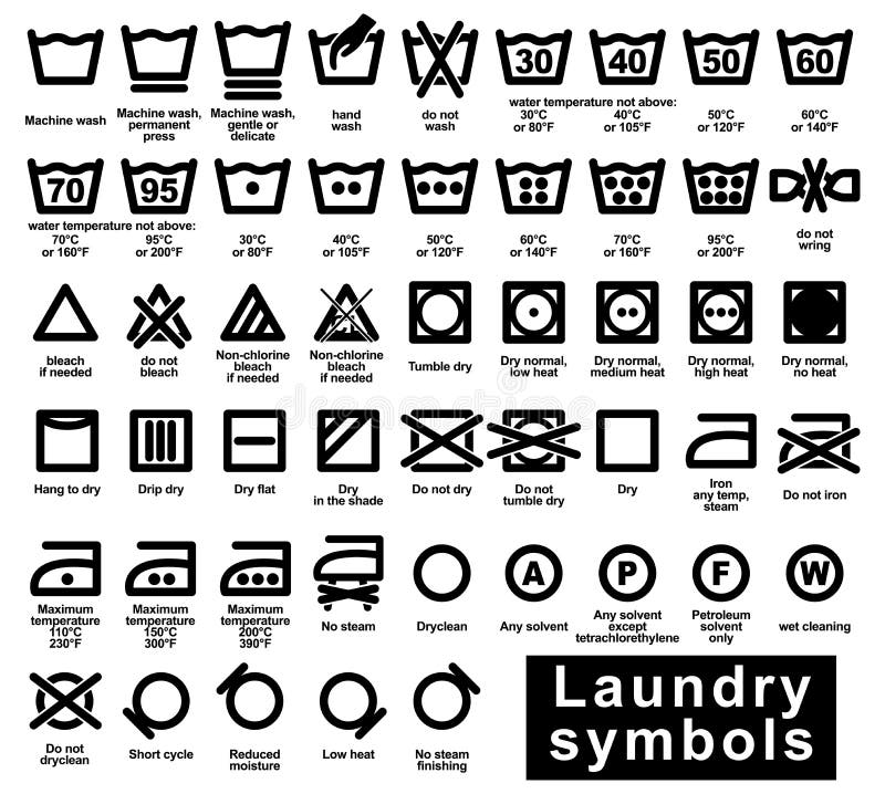 Icon set of laundry symbols, vector illustration. Icon set of laundry symbols, vector illustration