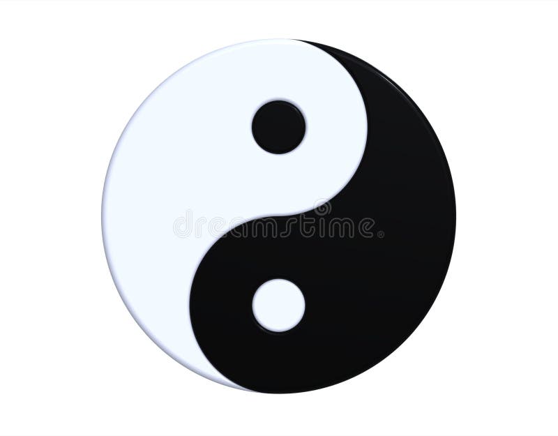 Yin-yang symbol isolated on white, 3d render. Yin-yang symbol isolated on white, 3d render