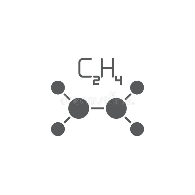 Symbool Van De Vector Van De Ethyleenmolecuulstructuur, Geïsoleerd Op ...