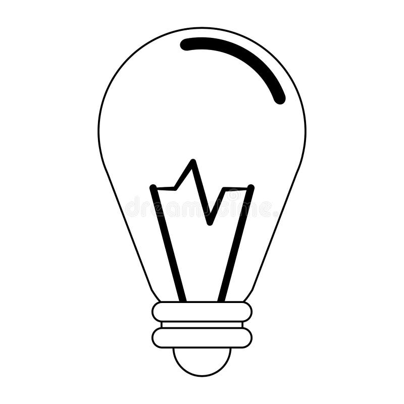 Symbool van het bol het lichte grote idee in zwart-wit royalty-vrije illustratie