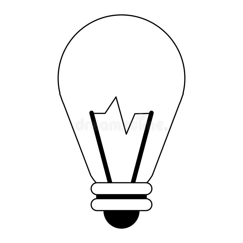 Symbool van het bol het lichte grote idee in zwart-wit royalty-vrije illustratie