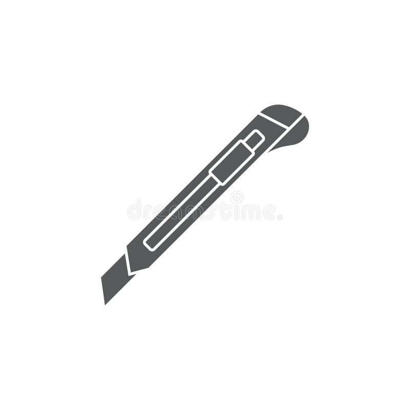Symbool voor het vectorsymbool voor papiersnijders of kantoormessen, geïsoleerd op witte achtergrond stock illustratie Symbool voor het vectorsymbool voor papiersnijders of kantoormessen, geïsoleerd op witte achtergrond stock illustratie
