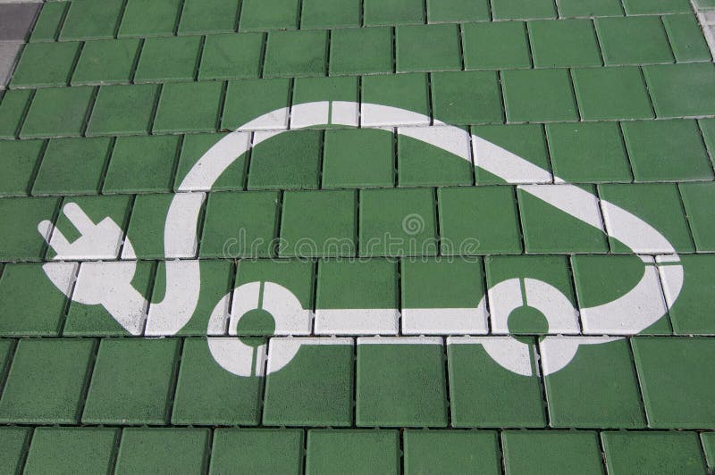 Symbool voor oplaadstation van elektrische voertuigen