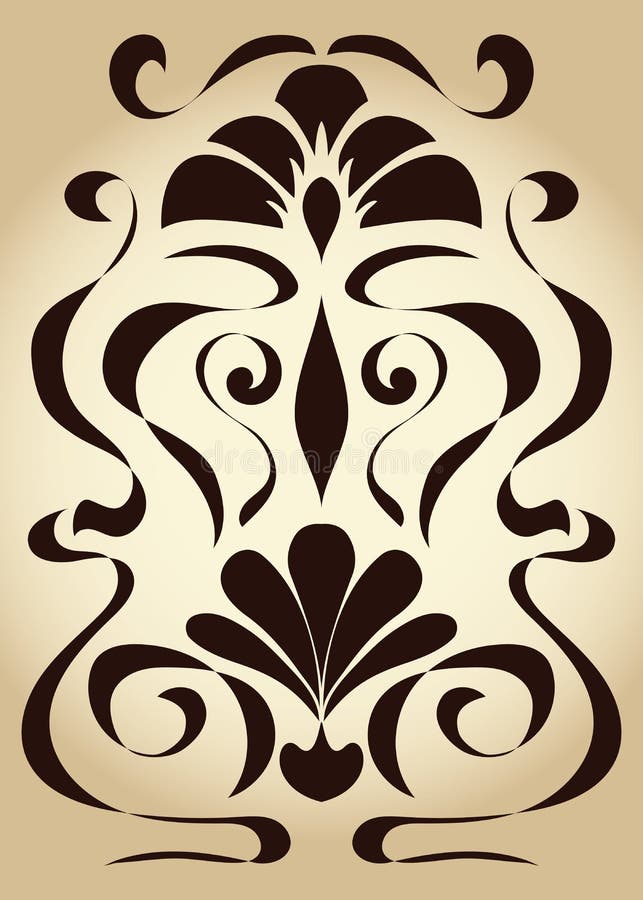Symetryczny deseniowy sztuki nouveau royalty ilustracja Symetryczny deseniowy sztuki nouveau royalty ilustracja