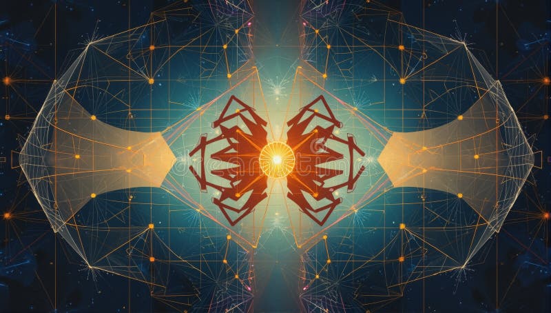 Symmetry of Digital Light Nexus royalty free stock photography