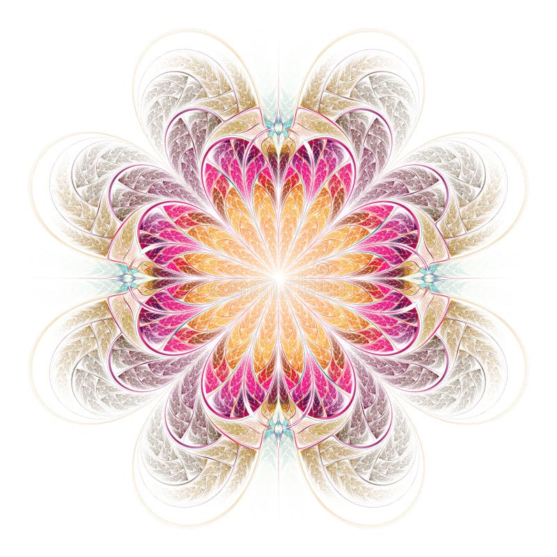 Symmetrical abstract fractal artwork vector illustration