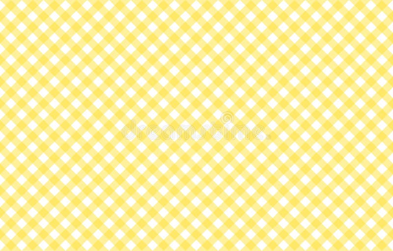 Diagonal Gingham-like table cloth with banana yellow and white checks