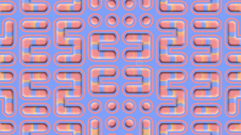 Symmetrical pattern with moving multicolor gradient. 3d rendering animation 4K royalty free illustration