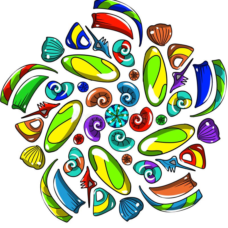 Symmetrisch patroon van kleurrijke parels stock illustratie Symmetrisch patroon van kleurrijke parels stock illustratie