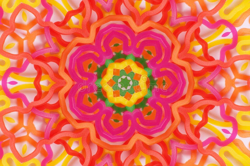 Symmetrisch spiegelbeeld van sommige kleurrijke elastiekjes vector illustratie Symmetrisch spiegelbeeld van sommige kleurrijke elastiekjes vector illustratie