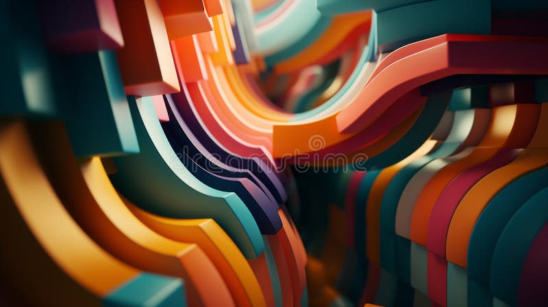 Symphonie visuelle 3d conçue avec art et colorée illustration stock