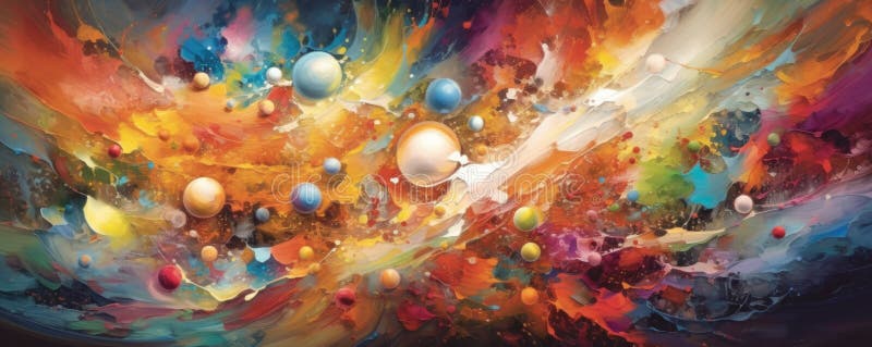 Symphony of abstract textures and vivid colors, creating a multisensory experience of visual delight panorama vector illustration