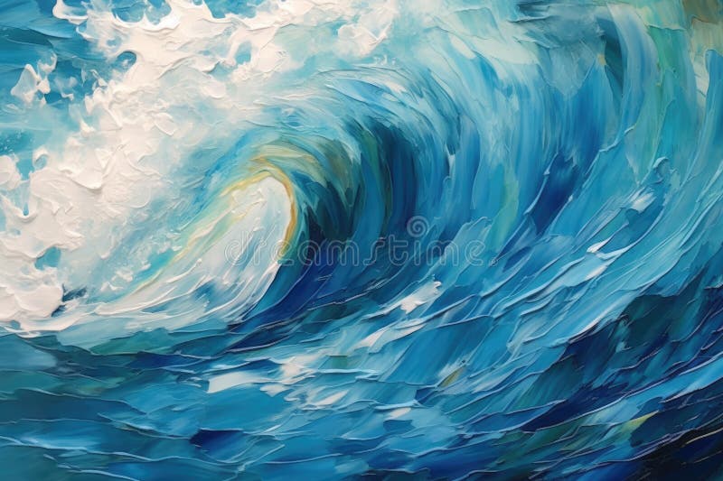Symphony of Abstract Waves and Shimmering Reflections, Evoking a Sense of Tranquility and 