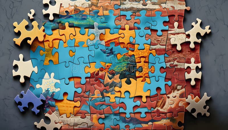 A Symphony of Diversity: Uniting Unique Puzzle Pieces in the Tapestry of Inclusivity royalty free illustration