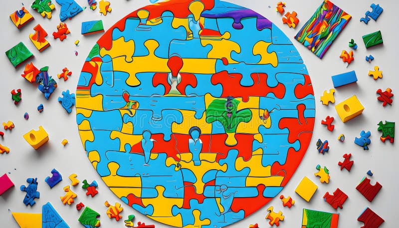 A Symphony of Diversity: Uniting Unique Puzzle Pieces in the Tapestry of Inclusivity vector illustration