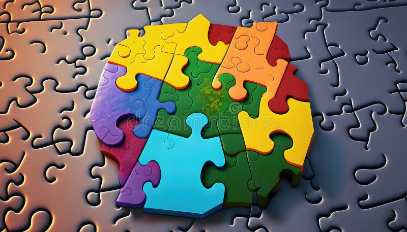 A Symphony of Diversity: Uniting Unique Puzzle Pieces in the Tapestry of Inclusivity royalty free illustration