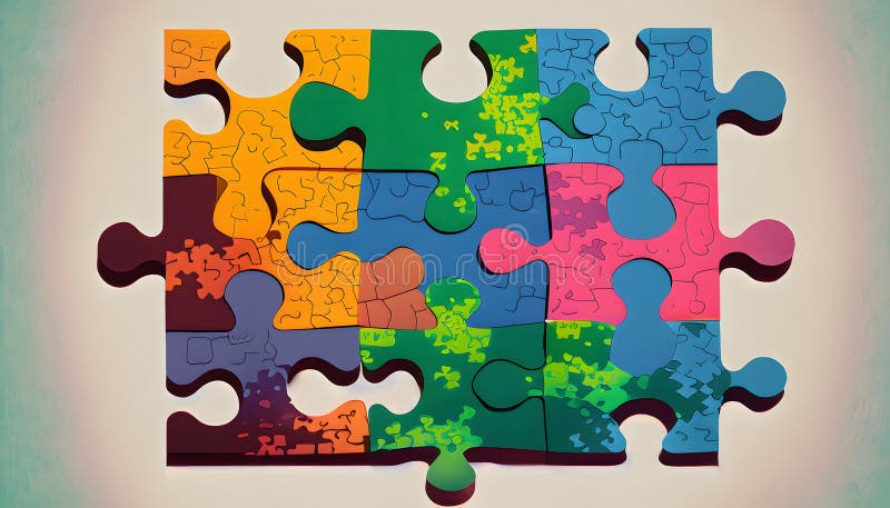 A Symphony of Diversity: Uniting Unique Puzzle Pieces in the Tapestry of Inclusivity royalty free illustration