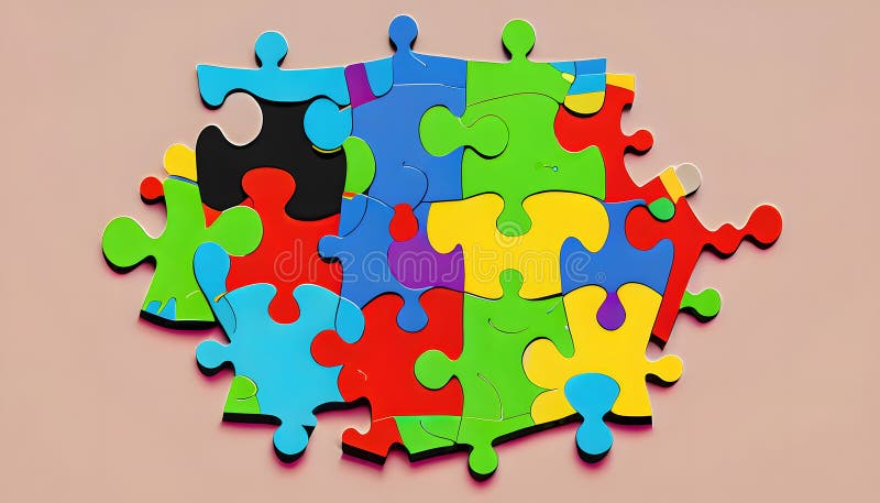 A Symphony of Diversity: Uniting Unique Puzzle Pieces in the Tapestry of Inclusivity royalty free illustration