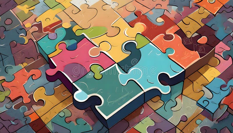 A Symphony of Diversity: Uniting Unique Puzzle Pieces in the Tapestry of Inclusivity royalty free illustration