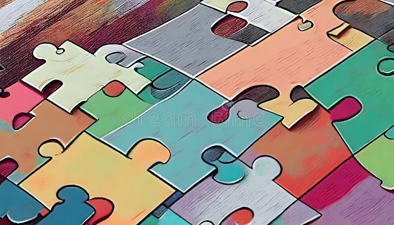 A Symphony of Diversity: Uniting Unique Puzzle Pieces in the Tapestry of Inclusivity royalty free illustration