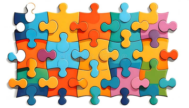 A Symphony of Diversity: Uniting Unique Puzzle Pieces in the Tapestry of Inclusivity royalty free illustration