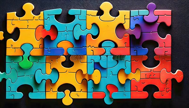 A Symphony of Diversity: Uniting Unique Puzzle Pieces in the Tapestry of Inclusivity vector illustration